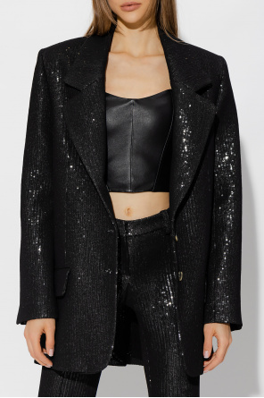 Black 'Eljas' sequinned blazer The Mannei